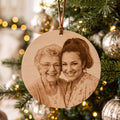 Custom Photo Engraved Wood Christmas Ornament