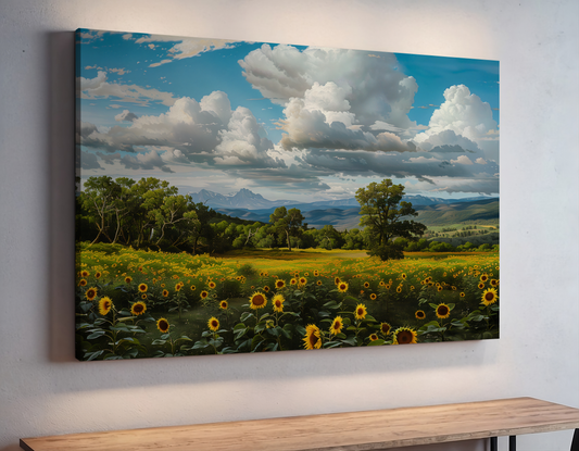 Sunflowers and Storm Clouds