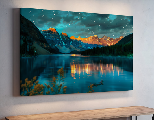 Celestial Peaks – Starry Mountain Lake