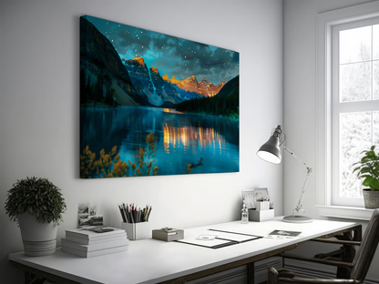 Celestial Peaks – Starry Mountain Lake