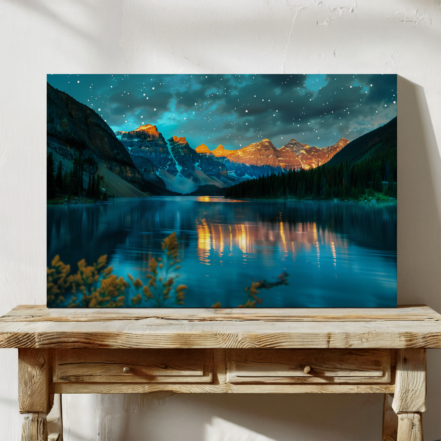 Celestial Peaks – Starry Mountain Lake