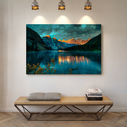 Celestial Peaks – Starry Mountain Lake