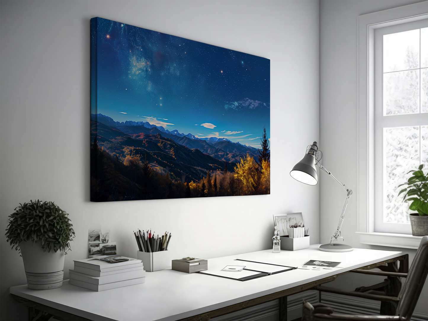 Starlight Over Autumn Aspen Peaks