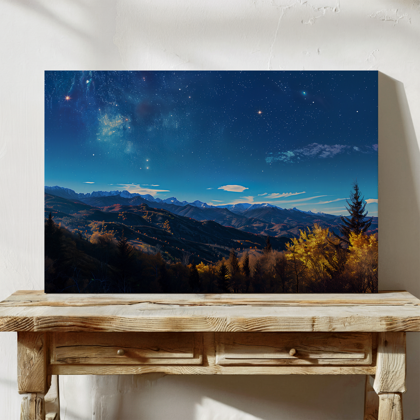 Starlight Over Autumn Aspen Peaks