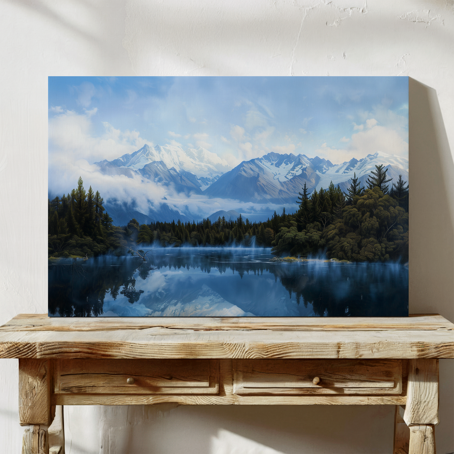 Mist Over Glacial Pines