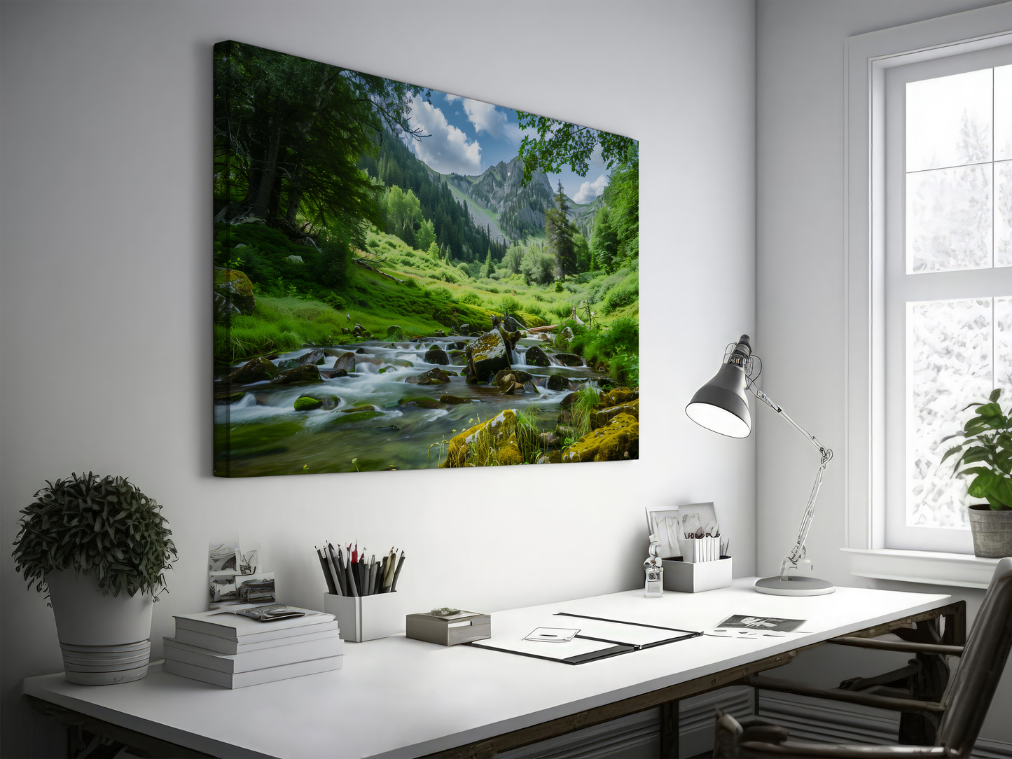 Sunlit Alpine Meadow Stream