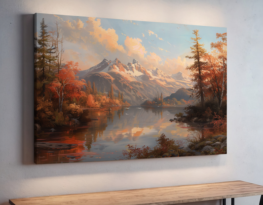 Fall Color Burst by Mountain Lake