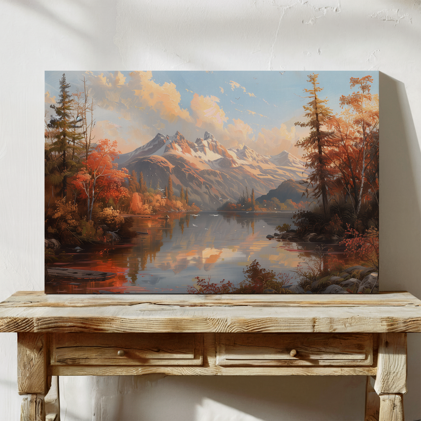 Fall Color Burst by Mountain Lake