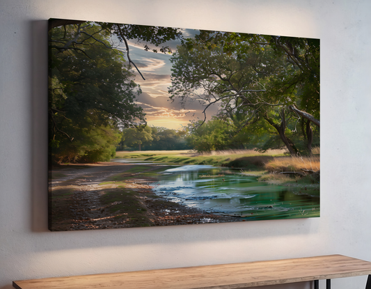 Twilight Path Beside Forest Stream