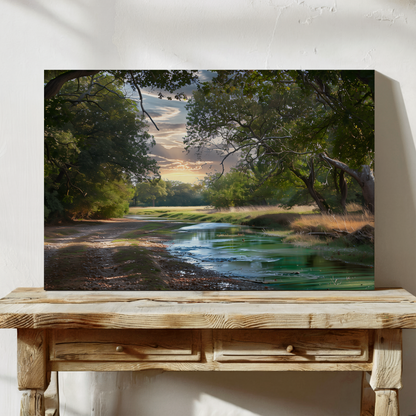 Twilight Path Beside Forest Stream