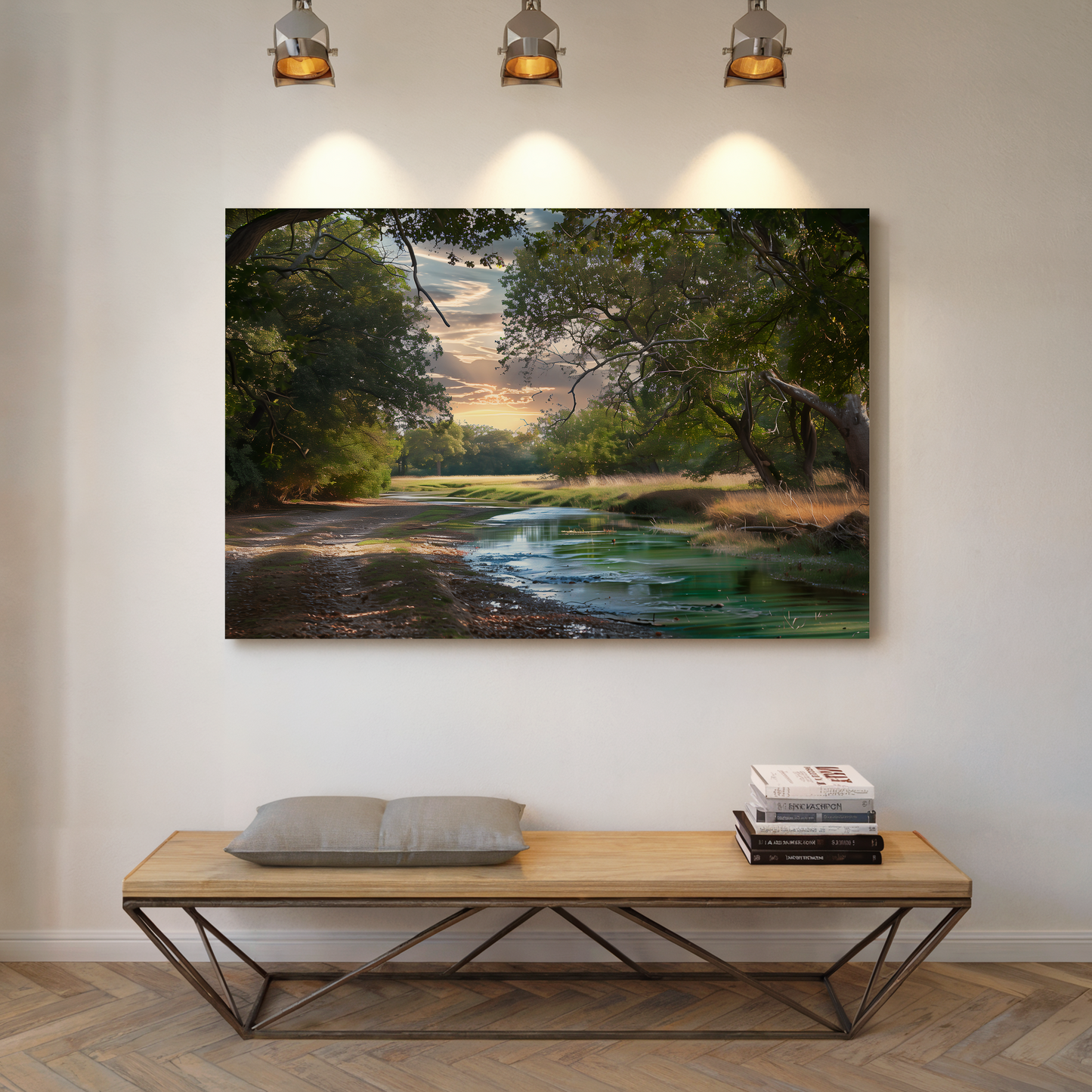Twilight Path Beside Forest Stream