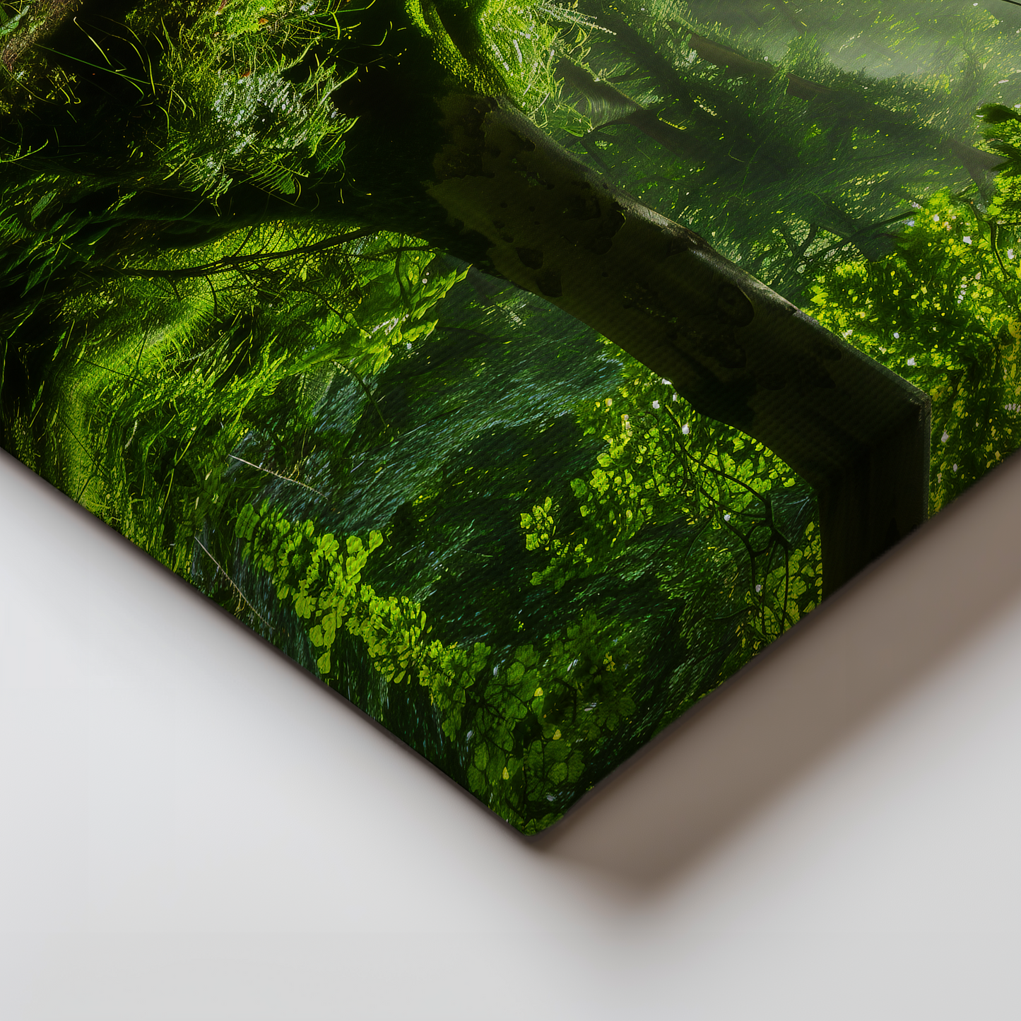 Mystical Waterfall in Sunlit Woodland