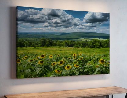 Sunflowers and Farmland Hills