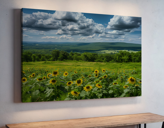 Sunflowers and Farmland Hills