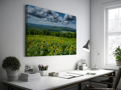 Sunflowers and Farmland Hills
