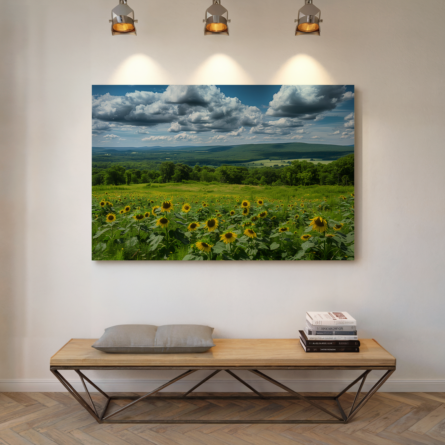 Sunflowers and Farmland Hills