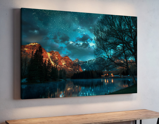 Starry Night Over Mountain Lake