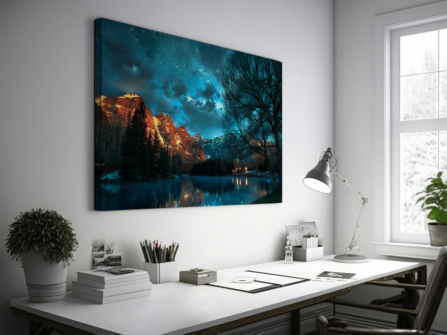 Starry Night Over Mountain Lake
