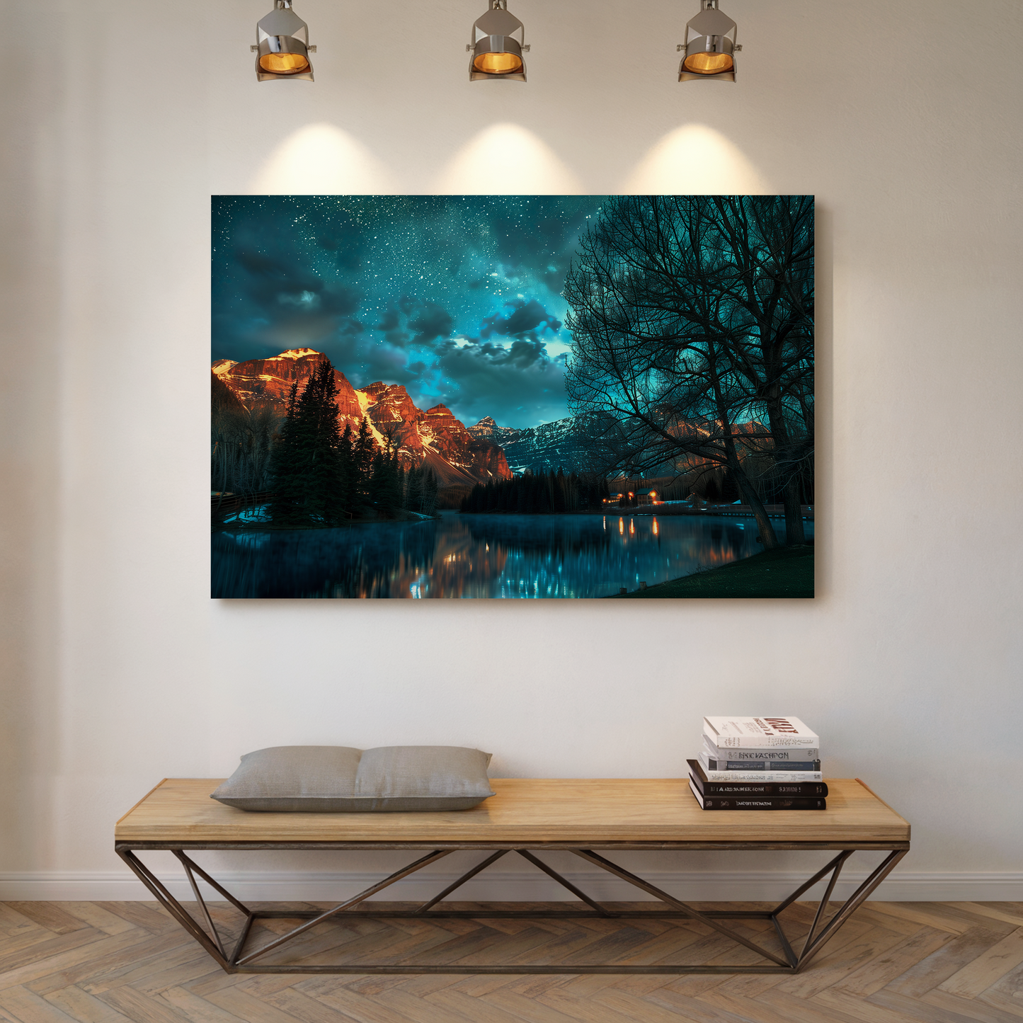 Starry Night Over Mountain Lake