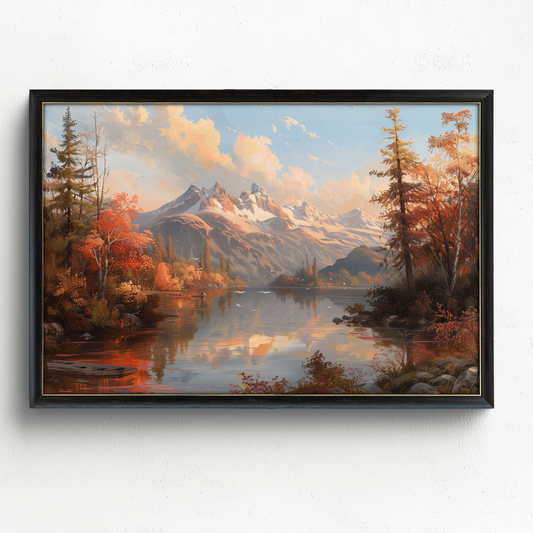 Fall Color Burst by Mountain Lake