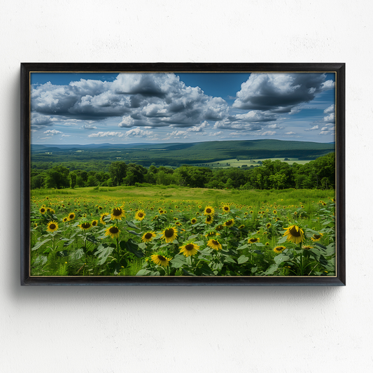 Sunflowers and Farmland Hills